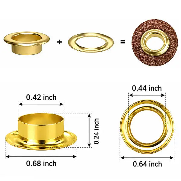 Sellora™ Gold Grommet Set (200 Pcs)