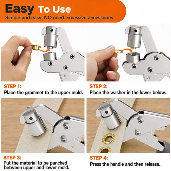 Sellora™ Professional Grommet Pliers & 200 Eyelet Kit Set