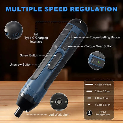 Sellora™ Rechargeable Cordless Electric Screwdriver Set