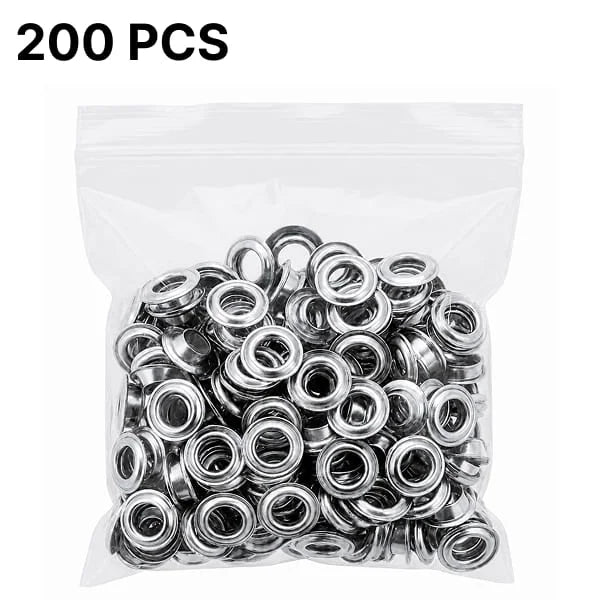 Sellora™ Silver Grommet Set (200 Pcs)