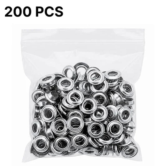 Sellora™ Silver Grommet Set (200 Pcs)