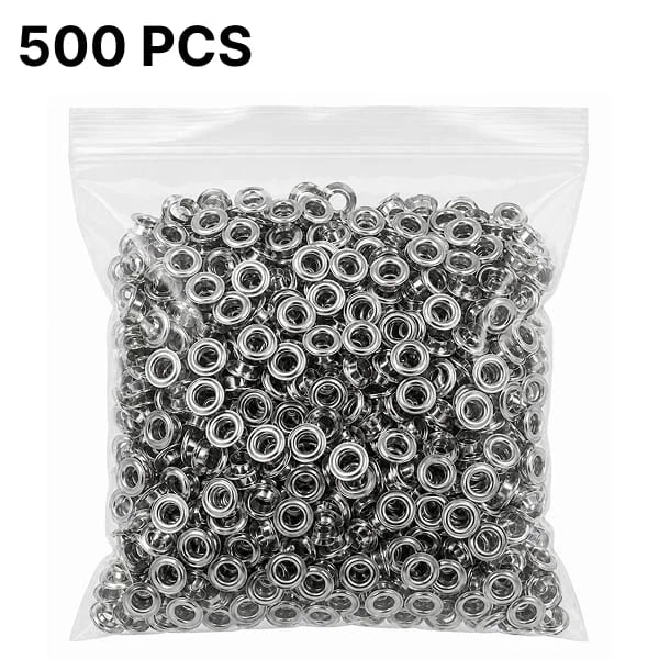 Sellora™ Silver Grommet Set (500 Pcs)