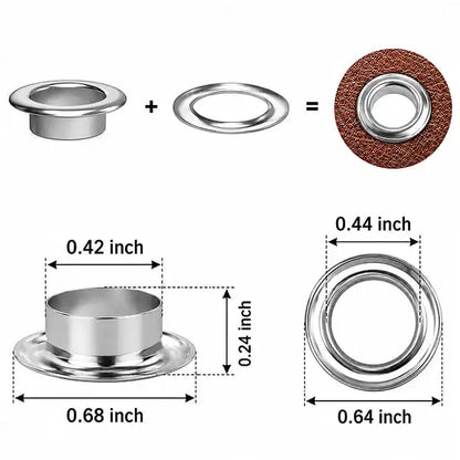 Sellora™ Silver Grommet Set (200 Pcs)